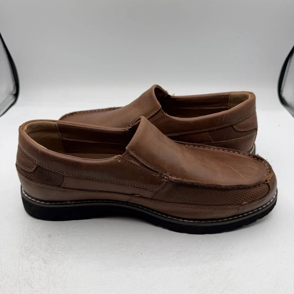 Propet Griffen Loafers Mens 11 XX 5E Wide Brown Leather Slip On Shoes MDX024L